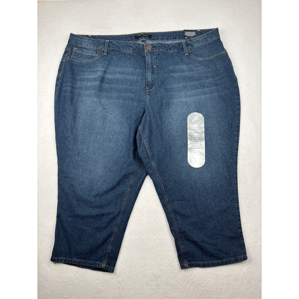 A3 Denim Capri Jeans Womens 26W Straight Super‎ Stretch Plus Size